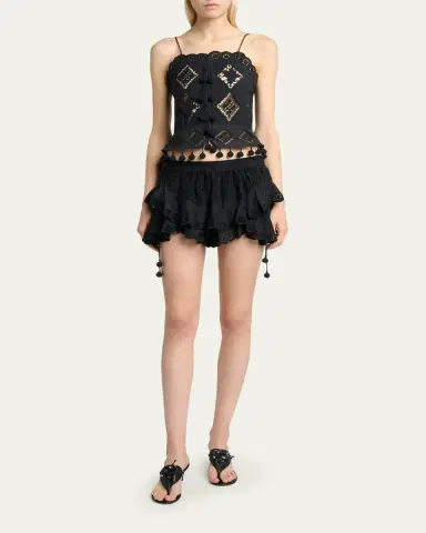Isabel Marant Neis Eyelet Ruffle Pull-On Shorts | Thumbnail 6 Isabel Marant Neis Eyelet Ruffle Pull-On Shorts | Thumbnail 6