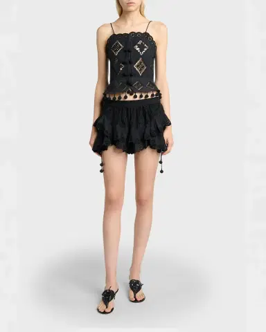 Isabel Marant Neis Eyelet Ruffle Pull-On Shorts | Thumbnail 10 Isabel Marant Neis Eyelet Ruffle Pull-On Shorts | Thumbnail 10