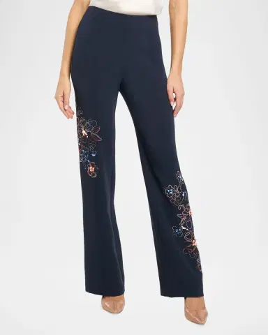 Cinq à Sept Kingsley Blooming Linework Pants | Thumbnail 2 Cinq à Sept Kingsley Blooming Linework Pants | Thumbnail 2