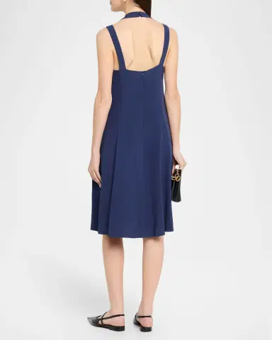 Emporio Armani Scoop-Neck Jacquard Empire Midi Dress | Thumbnail 3 Emporio Armani Scoop-Neck Jacquard Empire Midi Dress | Thumbnail 3