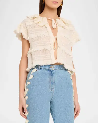 AKNVAS Audra Ruffled Tie-Front Blouse | Thumbnail 3 AKNVAS Audra Ruffled Tie-Front Blouse | Thumbnail 3