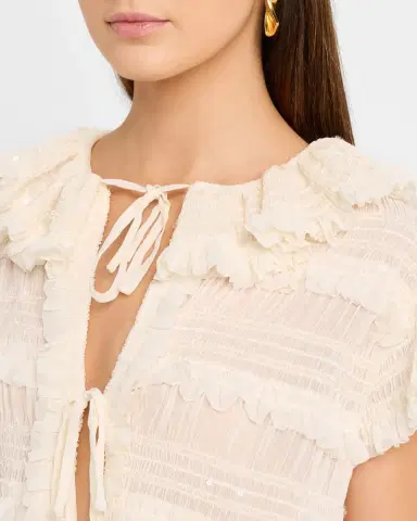 AKNVAS Audra Ruffled Tie-Front Blouse | Thumbnail 4 AKNVAS Audra Ruffled Tie-Front Blouse | Thumbnail 4