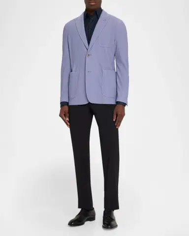 Giorgio Armani Men's Nylon-Stretch Honeycomb Jacquard Blazer | Thumbnail 2 Giorgio Armani Men's Nylon-Stretch Honeycomb Jacquard Blazer | Thumbnail 2