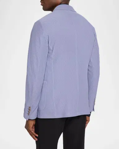 Giorgio Armani Men's Nylon-Stretch Honeycomb Jacquard Blazer | Thumbnail 3 Giorgio Armani Men's Nylon-Stretch Honeycomb Jacquard Blazer | Thumbnail 3