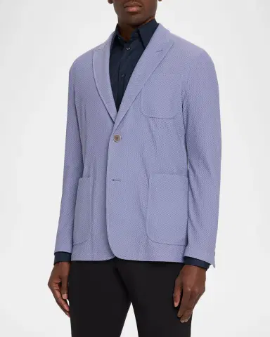 Giorgio Armani Men's Nylon-Stretch Honeycomb Jacquard Blazer | Thumbnail 4 Giorgio Armani Men's Nylon-Stretch Honeycomb Jacquard Blazer | Thumbnail 4