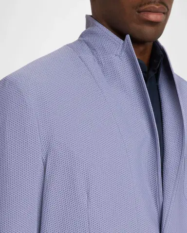Giorgio Armani Men's Nylon-Stretch Honeycomb Jacquard Blazer | Thumbnail 7 Giorgio Armani Men's Nylon-Stretch Honeycomb Jacquard Blazer | Thumbnail 7