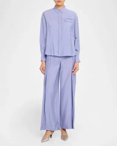 Emporio Armani Button-Down Viscose Shirt | Thumbnail 2 Emporio Armani Button-Down Viscose Shirt | Thumbnail 2