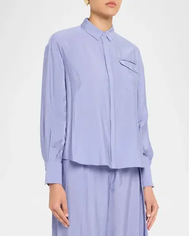 Emporio Armani Button-Down Viscose Shirt | Thumbnail 4 Emporio Armani Button-Down Viscose Shirt | Thumbnail 4