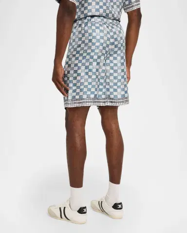 Amiri Men 's MA Checkered Silk Shorts | Thumbnail 3 Amiri Men 's MA Checkered Silk Shorts | Thumbnail 3