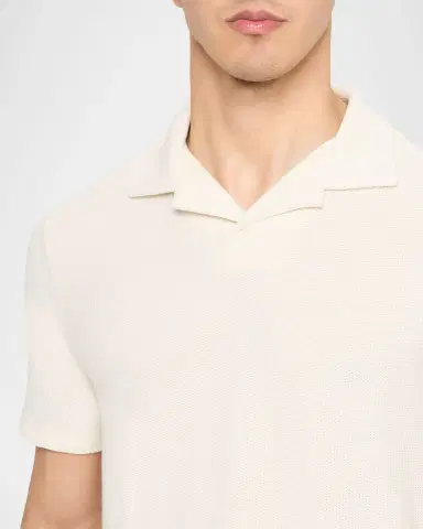 Vince Men 's Honeycomb Johnny Collar Polo Shirt | Thumbnail 4 Vince Men 's Honeycomb Johnny Collar Polo Shirt | Thumbnail 4