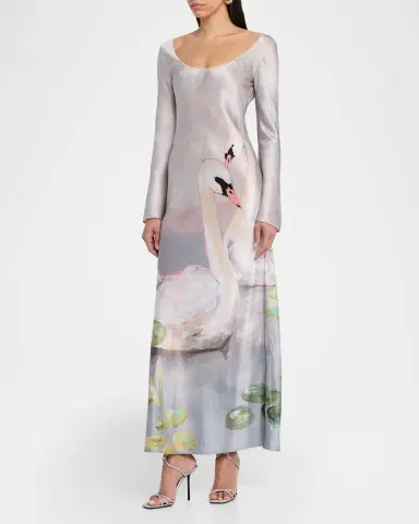 Acler Callaly Satin Maxi Dress | Thumbnail 3 Acler Callaly Satin Maxi Dress | Thumbnail 3