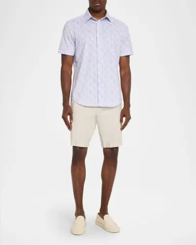 Bugatchi Men's Miles OoohCotton Leaf Print 8-Way Stretch Short-Sleeve Shirt | Thumbnail 2 Bugatchi Men's Miles OoohCotton Leaf Print 8-Way Stretch Short-Sleeve Shirt | Thumbnail 2