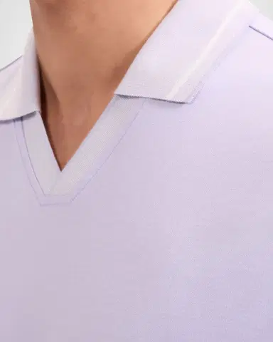 Bugatchi Men's Pima Cotton Johnny-Collar Polo Shirt | Thumbnail 4 Bugatchi Men's Pima Cotton Johnny-Collar Polo Shirt | Thumbnail 4