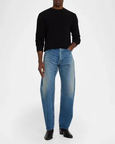 Saint Laurent Men's High Rise Barrel-Leg Jeans | Thumbnail 2 Saint Laurent Men's High Rise Barrel-Leg Jeans | Thumbnail 2