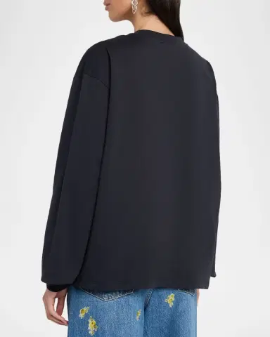 Ganni Embroidered Long-Sleeve Tee | Thumbnail 3 Ganni Embroidered Long-Sleeve Tee | Thumbnail 3