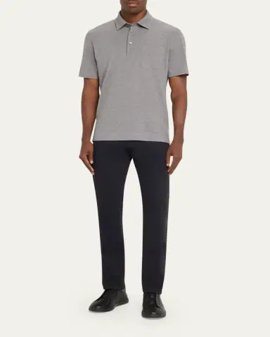 Zegna Men's Pure Cotton Piqué Polo Shirt | Thumbnail 6 Zegna Men's Pure Cotton Piqué Polo Shirt | Thumbnail 6