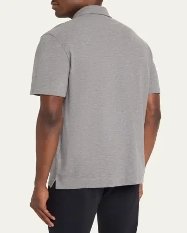 Zegna Men's Pure Cotton Piqué Polo Shirt | Thumbnail 7 Zegna Men's Pure Cotton Piqué Polo Shirt | Thumbnail 7
