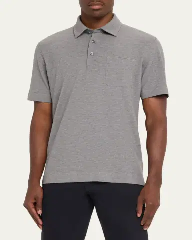 Zegna Men's Pure Cotton Piqué Polo Shirt | Thumbnail 8 Zegna Men's Pure Cotton Piqué Polo Shirt | Thumbnail 8