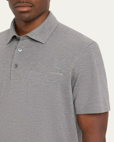 Zegna Men's Pure Cotton Piqué Polo Shirt | Thumbnail 9 Zegna Men's Pure Cotton Piqué Polo Shirt | Thumbnail 9