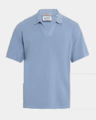 Scotch & Soda Men's Cotton Johnny Collar Polo Shirt | Thumbnail 2 Scotch & Soda Men's Cotton Johnny Collar Polo Shirt | Thumbnail 2