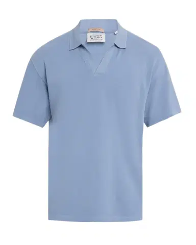 Scotch & Soda Men's Cotton Johnny Collar Polo Shirt | Thumbnail 1 Scotch & Soda Men's Cotton Johnny Collar Polo Shirt | Thumbnail 1