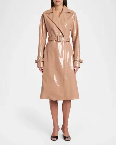 Dolce & Gabbana Coated Faux Leather Belted Trench Coat | Thumbnail 2 Dolce & Gabbana Coated Faux Leather Belted Trench Coat | Thumbnail 2