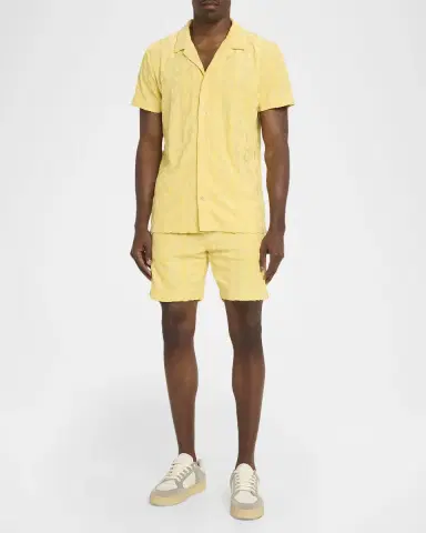 Scotch & Soda Men's Terry Jacquard Short-Sleeve Shirt | Thumbnail 2 Scotch & Soda Men's Terry Jacquard Short-Sleeve Shirt | Thumbnail 2