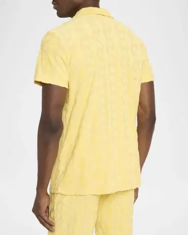Scotch & Soda Men's Terry Jacquard Short-Sleeve Shirt | Thumbnail 3 Scotch & Soda Men's Terry Jacquard Short-Sleeve Shirt | Thumbnail 3