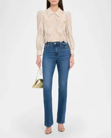 L'Agence Anita Lace Button-Front Blouse | Thumbnail 2 L'Agence Anita Lace Button-Front Blouse | Thumbnail 2