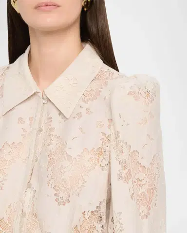 L'Agence Anita Lace Button-Front Blouse | Thumbnail 5 L'Agence Anita Lace Button-Front Blouse | Thumbnail 5