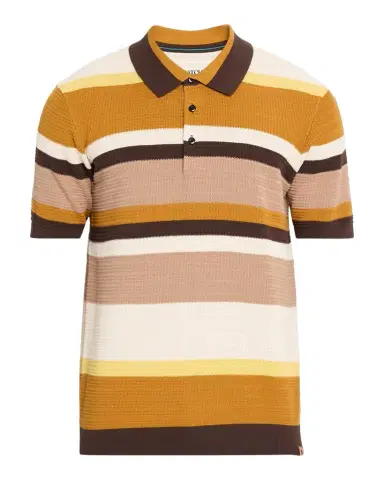 Scotch & Soda Men's Stripe Textured-Knit Cotton Polo Sweater | Thumbnail 1 Scotch & Soda Men's Stripe Textured-Knit Cotton Polo Sweater | Thumbnail 1