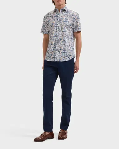Bugatchi Men's Orson Abstract Paisley-Print Comfort Stretch Short-Sleeve Shirt | Thumbnail 2 Bugatchi Men's Orson Abstract Paisley-Print Comfort Stretch Short-Sleeve Shirt | Thumbnail 2