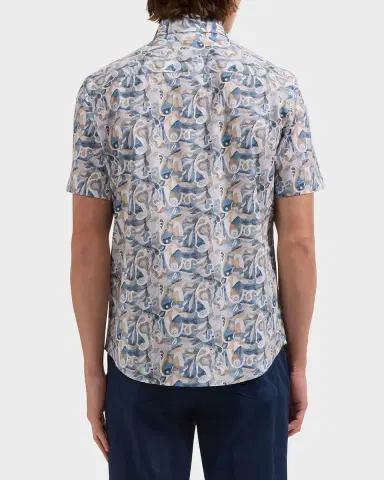Bugatchi Men's Orson Abstract Paisley-Print Comfort Stretch Short-Sleeve Shirt | Thumbnail 3 Bugatchi Men's Orson Abstract Paisley-Print Comfort Stretch Short-Sleeve Shirt | Thumbnail 3