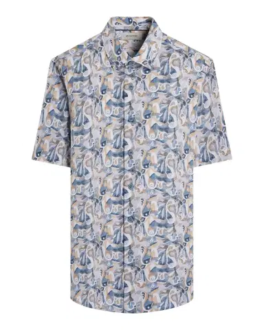 Bugatchi Men's Orson Abstract Paisley-Print Comfort Stretch Short-Sleeve Shirt | Thumbnail 1 Bugatchi Men's Orson Abstract Paisley-Print Comfort Stretch Short-Sleeve Shirt | Thumbnail 1