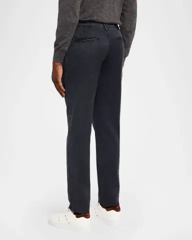 Kiton Men's Washed Wool Darted Flat-Front Pants | Thumbnail 3 Kiton Men's Washed Wool Darted Flat-Front Pants | Thumbnail 3