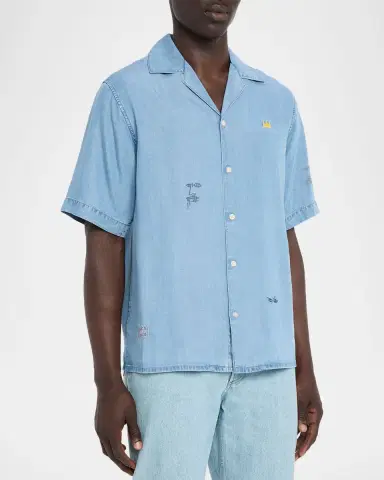 Scotch & Soda x Basquiat Men's Short-Sleeve Relaxed Shirt | Thumbnail 4 Scotch & Soda x Basquiat Men's Short-Sleeve Relaxed Shirt | Thumbnail 4