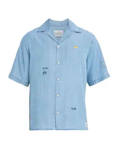 Scotch & Soda x Basquiat Men's Short-Sleeve Relaxed Shirt | Thumbnail 1 Scotch & Soda x Basquiat Men's Short-Sleeve Relaxed Shirt | Thumbnail 1