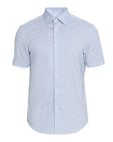Bugatchi Men's Miles Bistro-Print OoohCotton 8-Way Stretch Short-Sleeve Shirt | Thumbnail 1 Bugatchi Men's Miles Bistro-Print OoohCotton 8-Way Stretch Short-Sleeve Shirt | Thumbnail 1