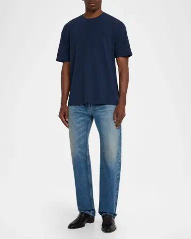 Saint Laurent Men's Embroidered Cassandre Logo T Shirt | Thumbnail 2 Saint Laurent Men's Embroidered Cassandre Logo T Shirt | Thumbnail 2