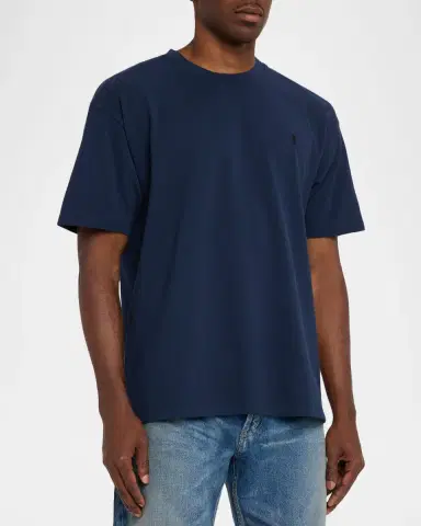 Saint Laurent Men's Embroidered Cassandre Logo T Shirt | Thumbnail 4 Saint Laurent Men's Embroidered Cassandre Logo T Shirt | Thumbnail 4