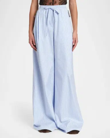 Dolce & Gabbana Embellished Striped Wide-Leg Pull-On Pants | Thumbnail 4 Dolce & Gabbana Embellished Striped Wide-Leg Pull-On Pants | Thumbnail 4