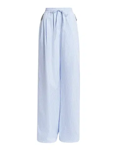 Dolce & Gabbana Embellished Striped Wide-Leg Pull-On Pants | Thumbnail 1 Dolce & Gabbana Embellished Striped Wide-Leg Pull-On Pants | Thumbnail 1
