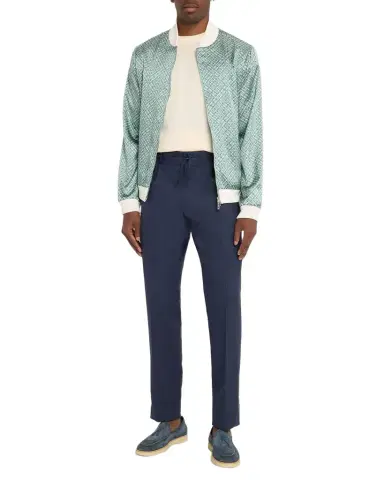 Stefano Ricci Men's Linen-Blend Drawstring Trousers | Thumbnail 1 Stefano Ricci Men's Linen-Blend Drawstring Trousers | Thumbnail 1