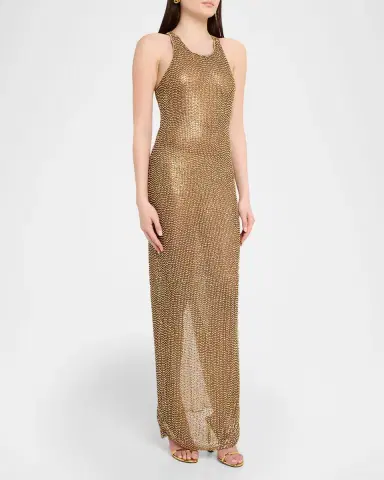 L 'AGENCE Paula Embellished Mesh Gown | Thumbnail 4 L 'AGENCE Paula Embellished Mesh Gown | Thumbnail 4