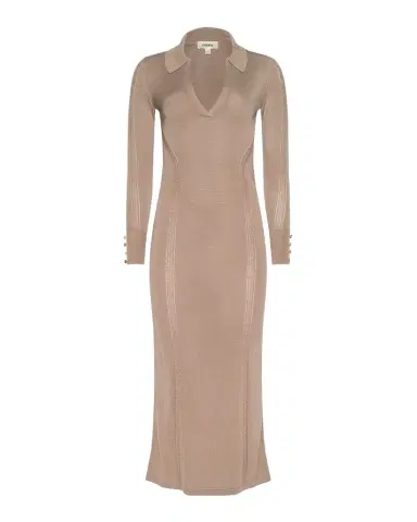L'Agence Delma Collared Knit Midi Dress | Thumbnail 1 L'Agence Delma Collared Knit Midi Dress | Thumbnail 1