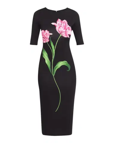 Milly Abbygail Floral-Print Jersey Midi Sheath Dress | Thumbnail 1 Milly Abbygail Floral-Print Jersey Midi Sheath Dress | Thumbnail 1