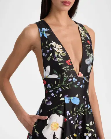 ALICE + OLIVIA Lila Structured Maxi Dress | Thumbnail 4 ALICE + OLIVIA Lila Structured Maxi Dress | Thumbnail 4