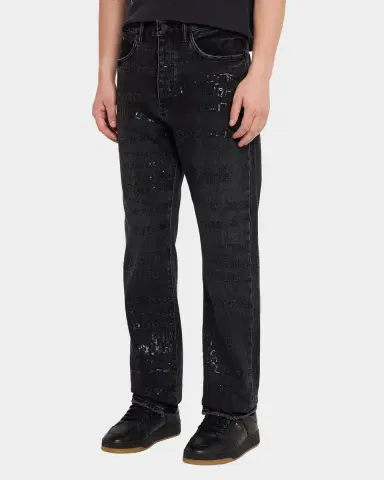 PURPLE Men 's P011 Sequins Wordmark Jeans | Thumbnail 4 PURPLE Men 's P011 Sequins Wordmark Jeans | Thumbnail 4