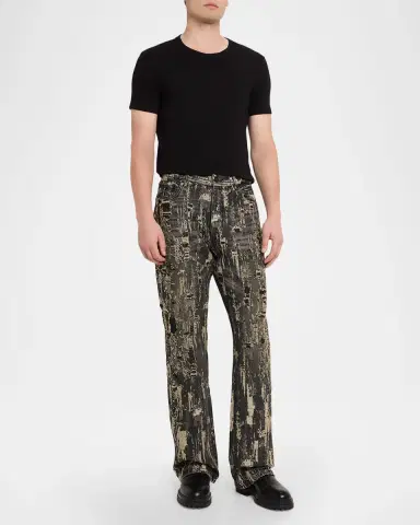 PURPLE Men's P026 Bead Splatter Destroy Jeans | Thumbnail 2 PURPLE Men's P026 Bead Splatter Destroy Jeans | Thumbnail 2