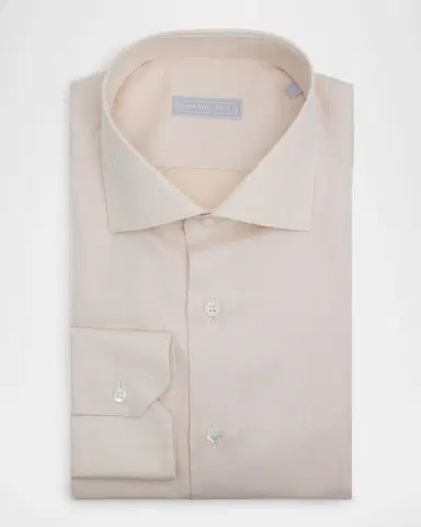 Stefano Ricci Men's Cotton Tonal Geometric Jacquard Dress Shirt | Thumbnail 3 Stefano Ricci Men's Cotton Tonal Geometric Jacquard Dress Shirt | Thumbnail 3